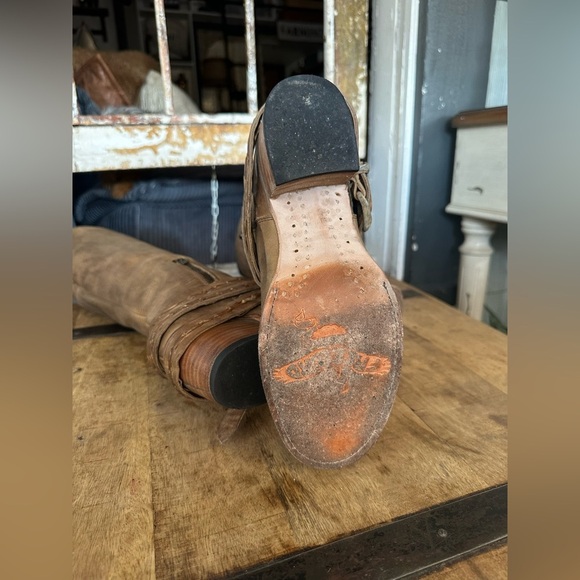 FREEBIRD by Steven FB-Canon Tan Leather Knee-High Boots Size 8 Custom Shoe Tree - Picture 8 of 14